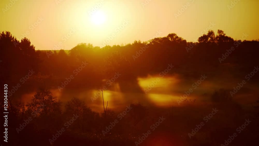 Time Lapse in the field with the sunrise in the morning. Time Lapse in the field with the sunrise in the morning.
