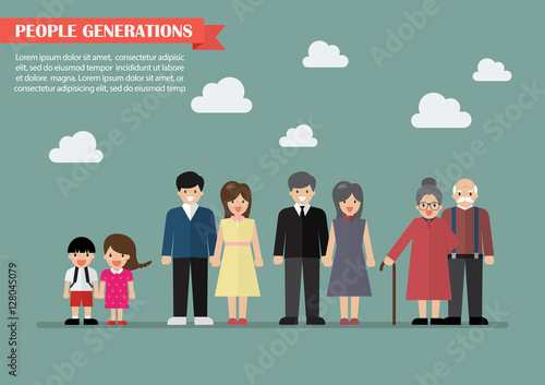 People generations in flat style
