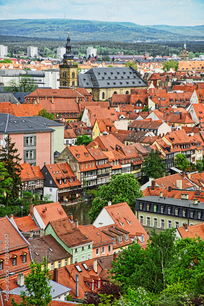 Bamberg city center in Bavaria in Germany