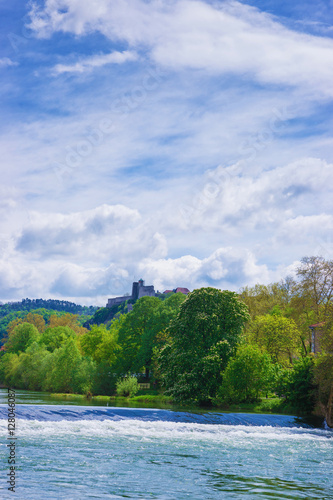 Besancon citadel and Doubs river at Bourgogne Franche Comte France