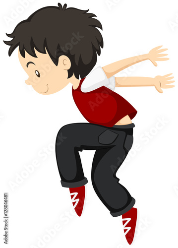 Boy doing breakdance alone