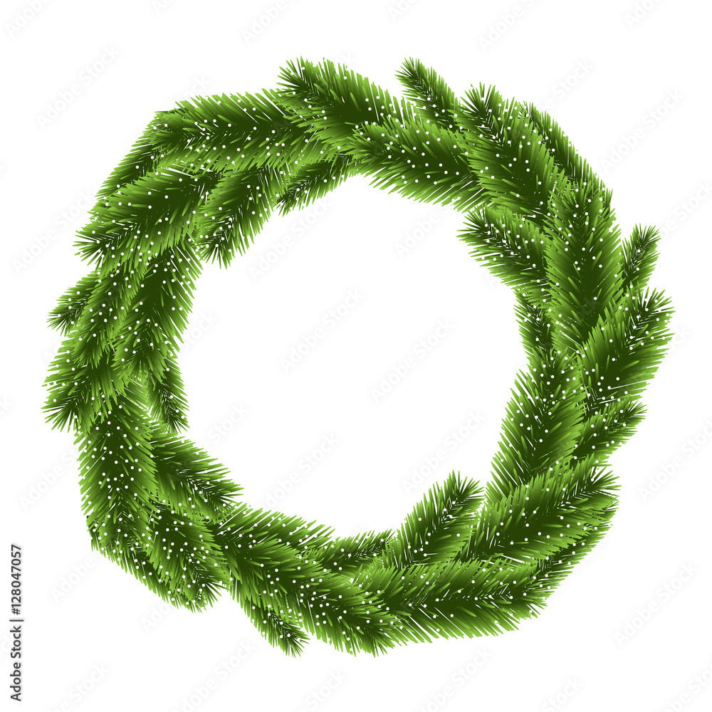 Christmas tree wreath vector 