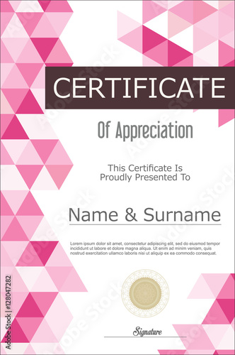 Certificate or diploma geometric design template
