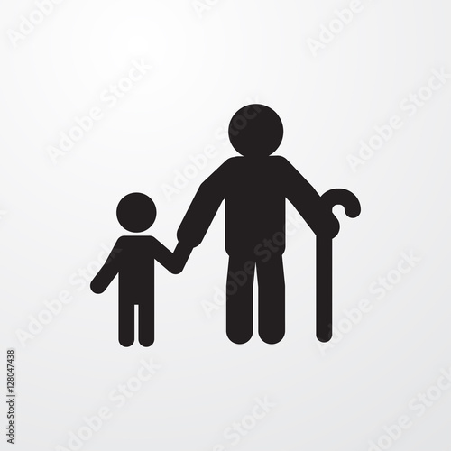 old man with child icon ill...