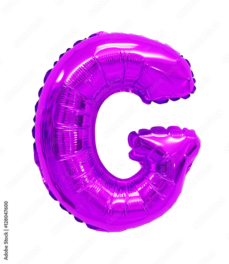 letter g from a balloon purple, violet Stock Photo | Adobe Stock