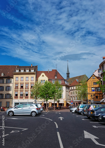 Cathedral square in Colmar of Alsace of France