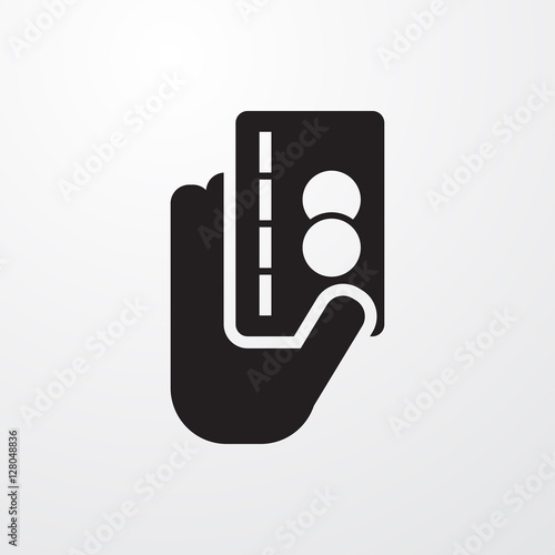 credit card in hand icon il...