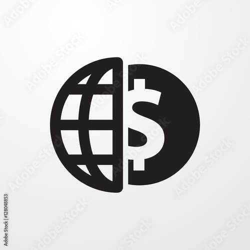globe dollar icon illustration