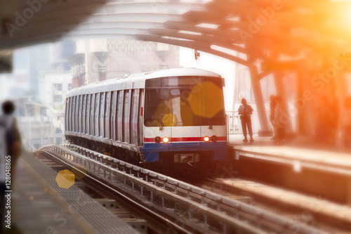 Sky train in Bangkok with Soft focus effect