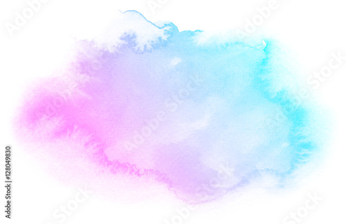 Abstract pink watercolor on white background.This is watercolor splash.It is drawn by hand. © Kanokpol