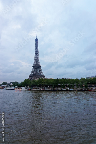 Eiffel Tower and Seine River in Paris France © Roman Babakin