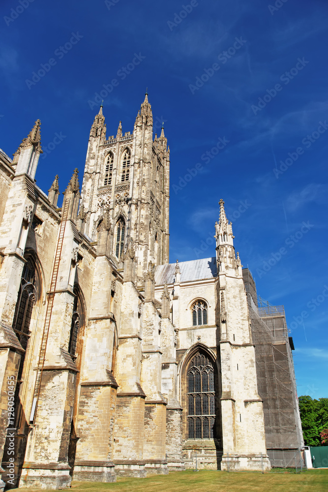 Fragment of Canterbury Cathedral in Canterbury Kent in UK