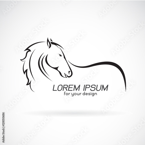Vector image of a horse head design on white background, Horse L