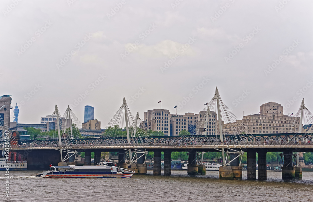 Hungerford Bridge in London in UK