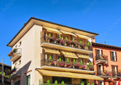 Houses in Ascona in Ticino in Switzerland