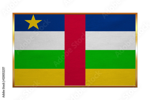 Central African Republic flag golden frame texture