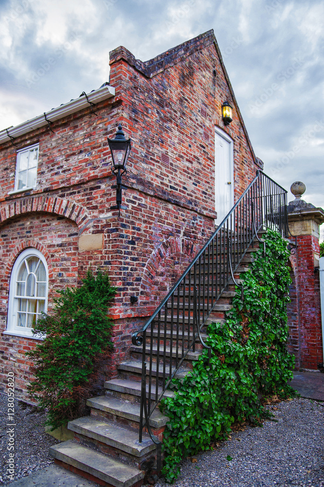 Old manor and its stairs in York in England