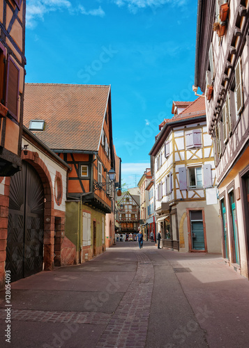 Rue Saint Nicolas Street in Colmar in Alsace in France © Roman Babakin