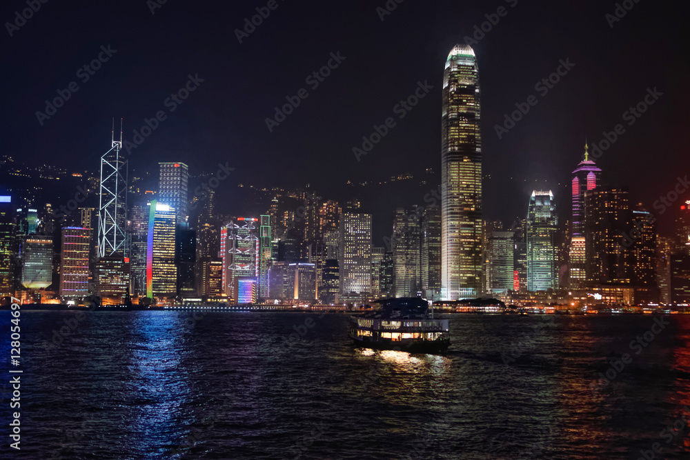 Skyline at the Victoria Harbor of HK