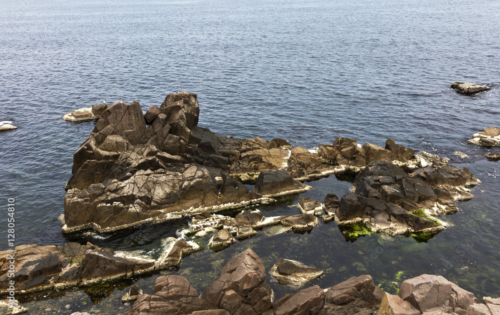 Rocks of the Black Sea.Old town Sozopol.Bulgaria