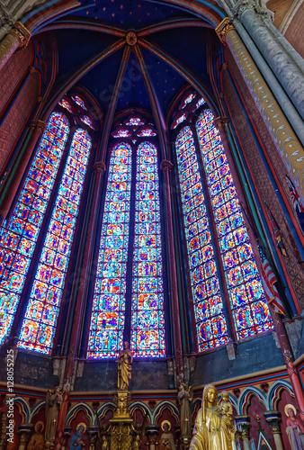 Stained Glass window at Amiens Cathedral of Notre Dame Picardy