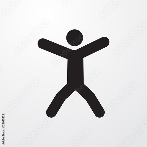 man doing exercises icon il...