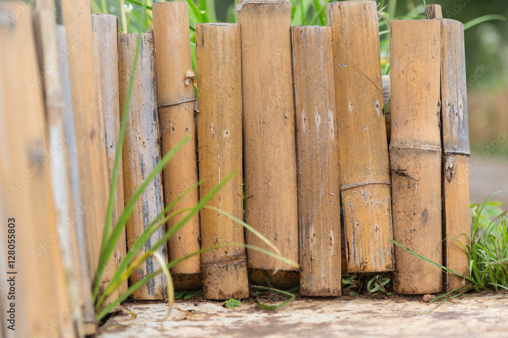 old bamboo make to be little wall for garden old bamboo make to be little wall for garden