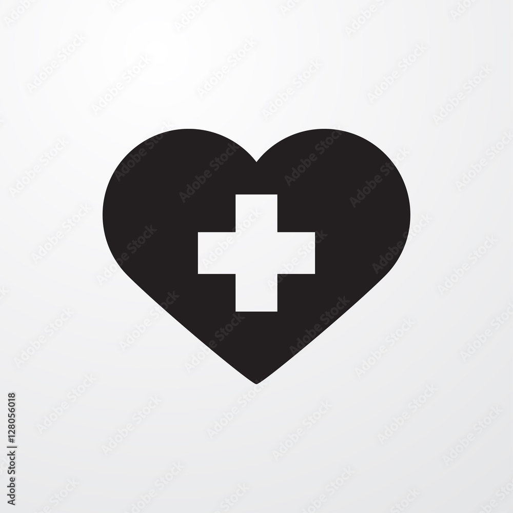 heart with cross icon illustration heart with cross icon illustration