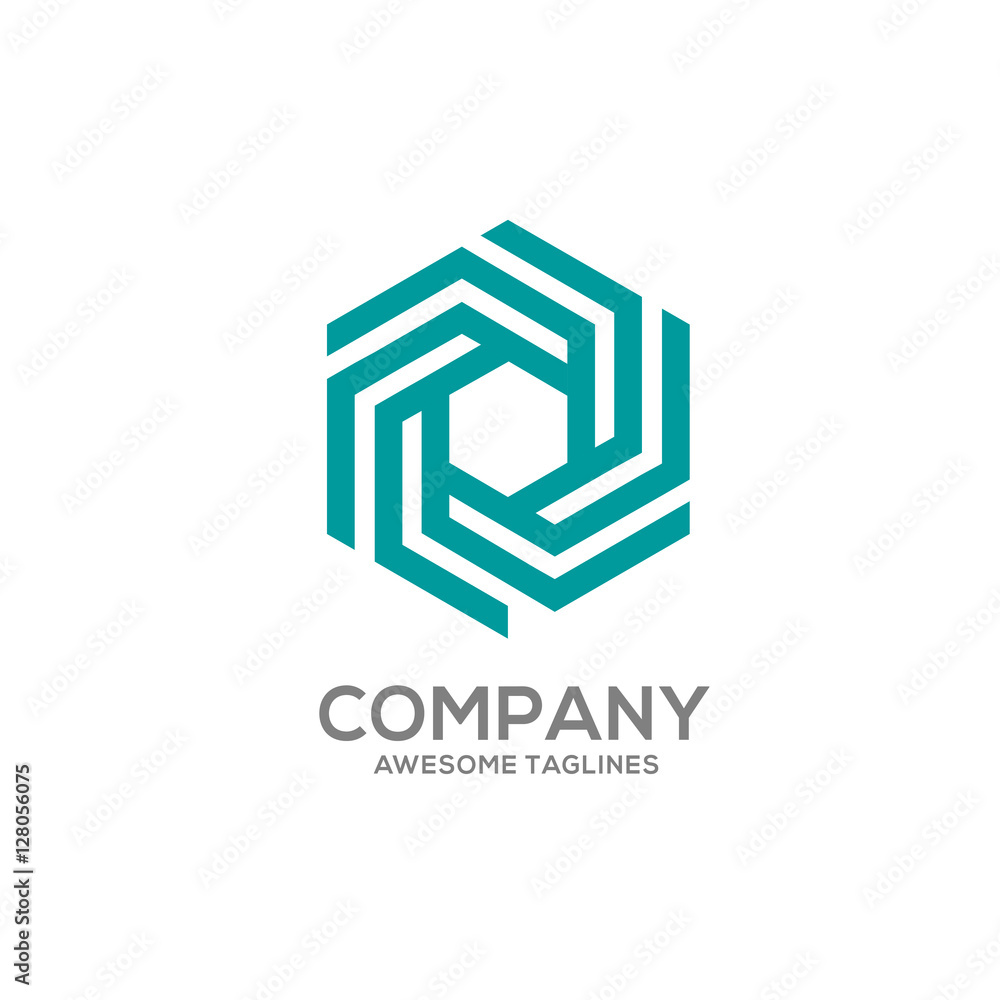 Hexagon logo concept illustration. Hexagon abstract logo. Vector logo ...