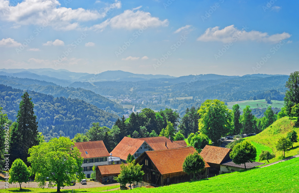 Obraz premium Village at Turbenthal in Winterthur in Zurich canton of Switzerland