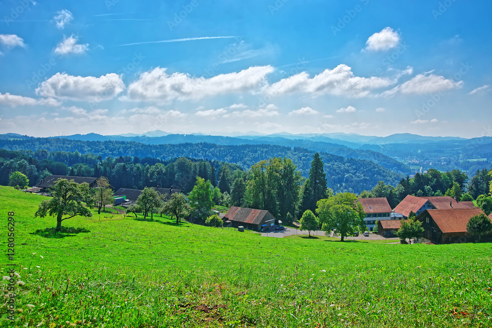 Village in Turbenthal of Winterthur in Zurich canton of Switzerland