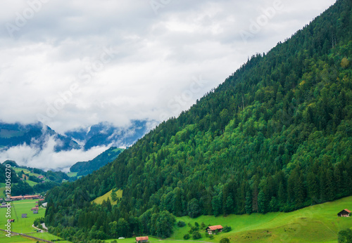 Village at Boltigen at Jaun Pass in Fribourg of Switzerland