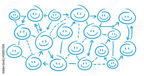 Stick Figure Series Blue / Netzwerk