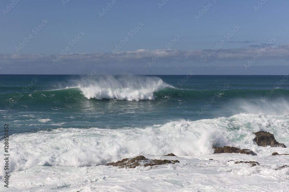 Waves rolling in at the Atlantic ocean.