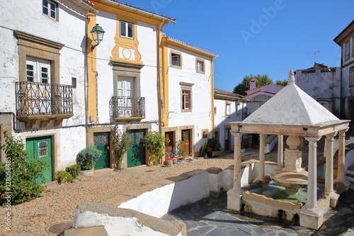 CASTELO DE VIDE, PORTUGAL: Fonte da Vila (Renaissance marble fountain) in the Jewish quarter photo