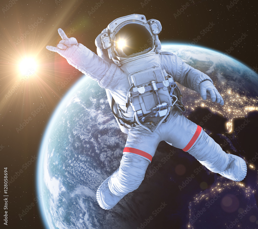 Rocking Astronaut, 3d render