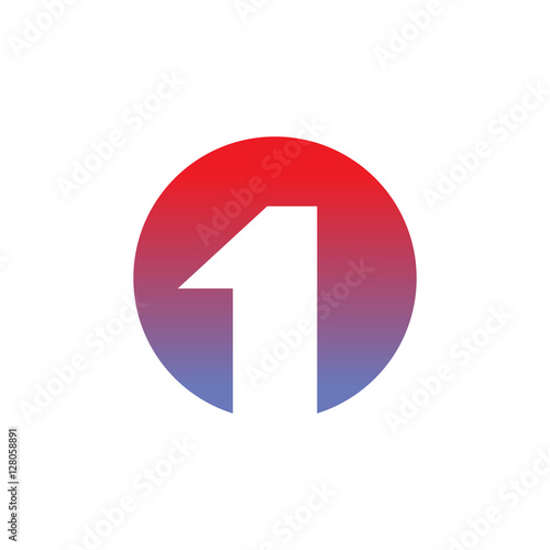 1 logo. Number one emblem. Abstract Corporate sign design templa
