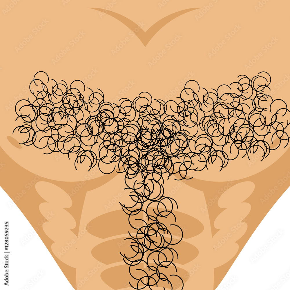 Male Brutal torso. Hairy chest in men. Fitness athlete body Stock