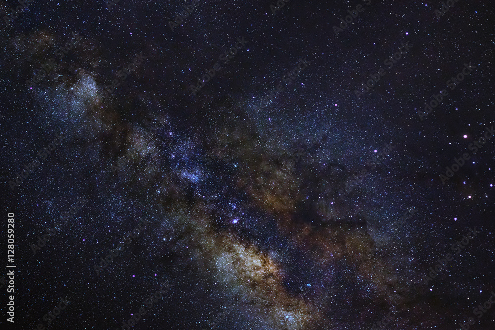 Fototapeta premium Close-up of Milky way galaxy with stars and space dust in the un