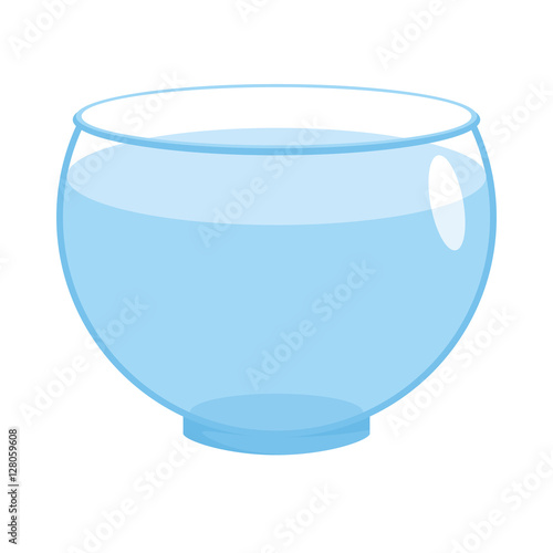 Aquarium empty round isolated. glass fishbowlon white background
