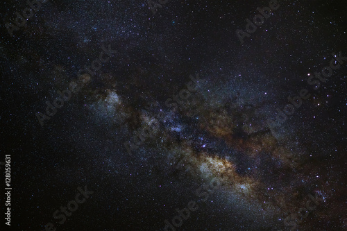 Close-up of Milky way galaxy with stars and space dust in the un