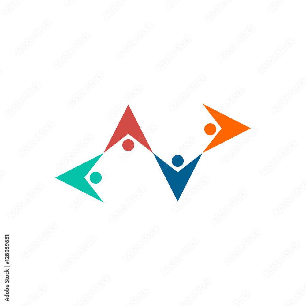 Friendship logo. People hold hands emblem. Mutual help abstract Friendship logo. People hold hands emblem. Mutual help abstract