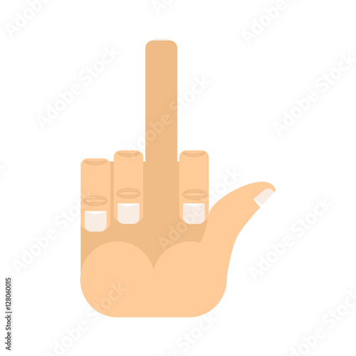 Fuck Hand. Aggression symbol. Middle finger up.