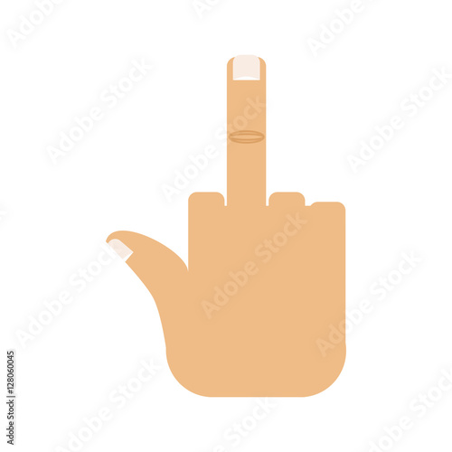 Fuck Hand. Aggression symbol. Middle finger up.
