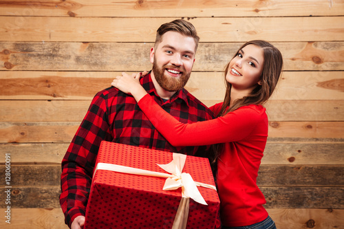 Man and woman with big gift