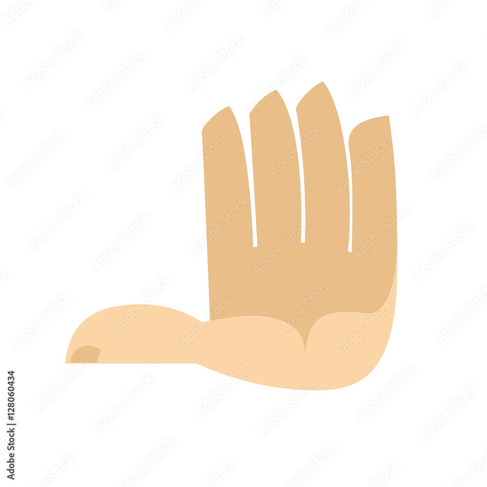 Five fingers hand isolated. Palm on white background Five fingers hand isolated. Palm on white background