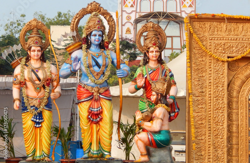 Hindu Gods Rama,lakshmana,Sita and hanuman idols 