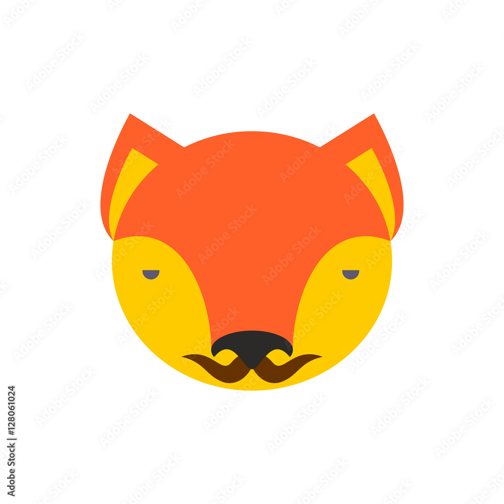 Fox face. Cute she-fox head. element for kids design Fox face. Cute she-fox head. element for kids design