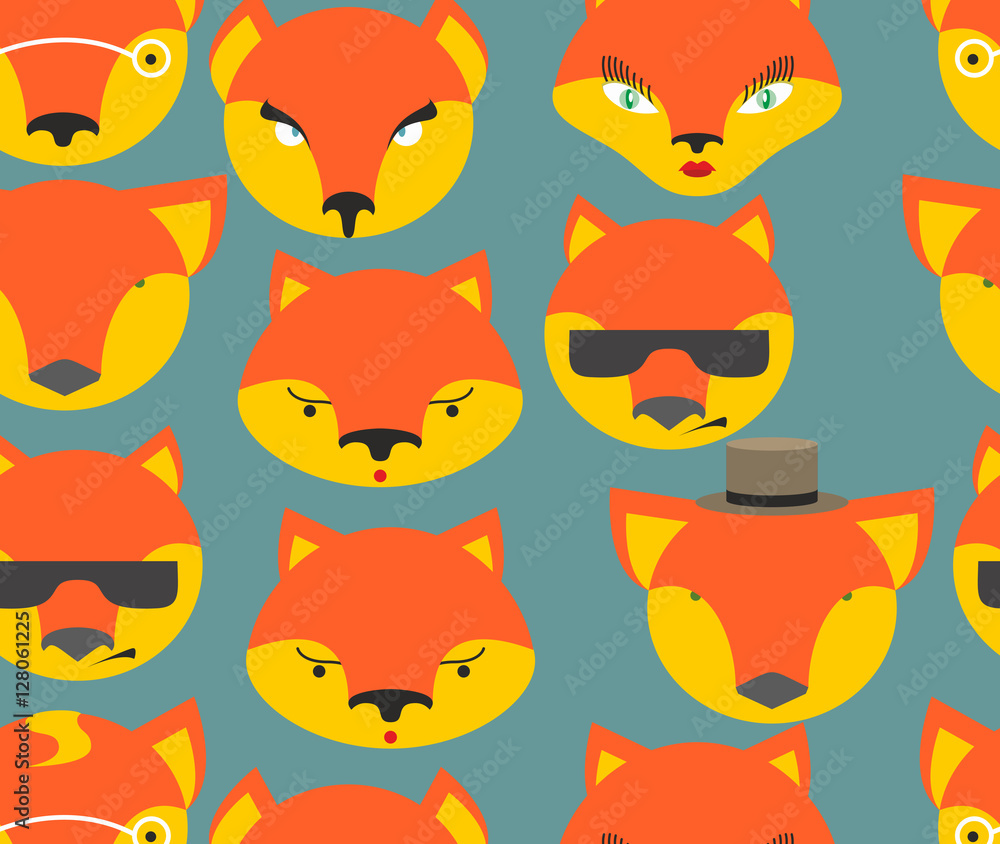 Fox seamless pattern. foxes ornament. Texture of fabric for baby
