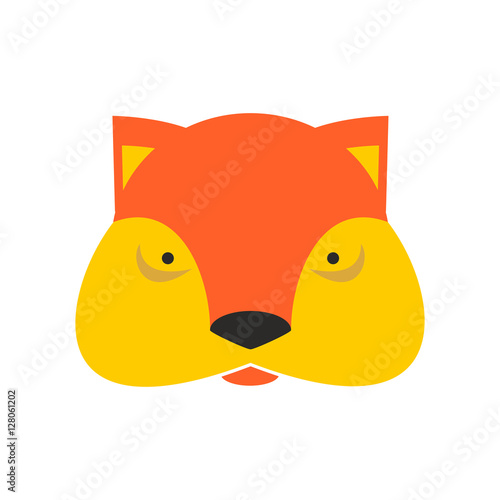 Fox face. Cute she-fox head. element for kids design